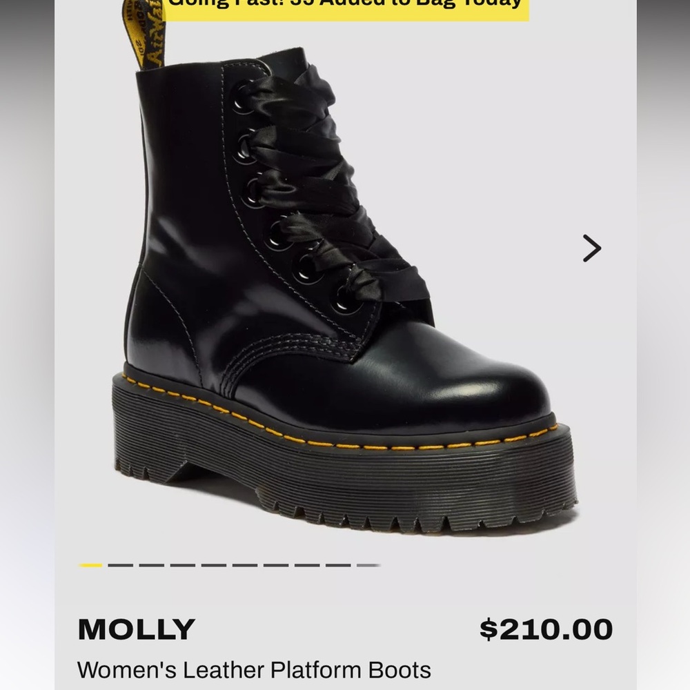 Doc Marten Molly Black Leather platform boots